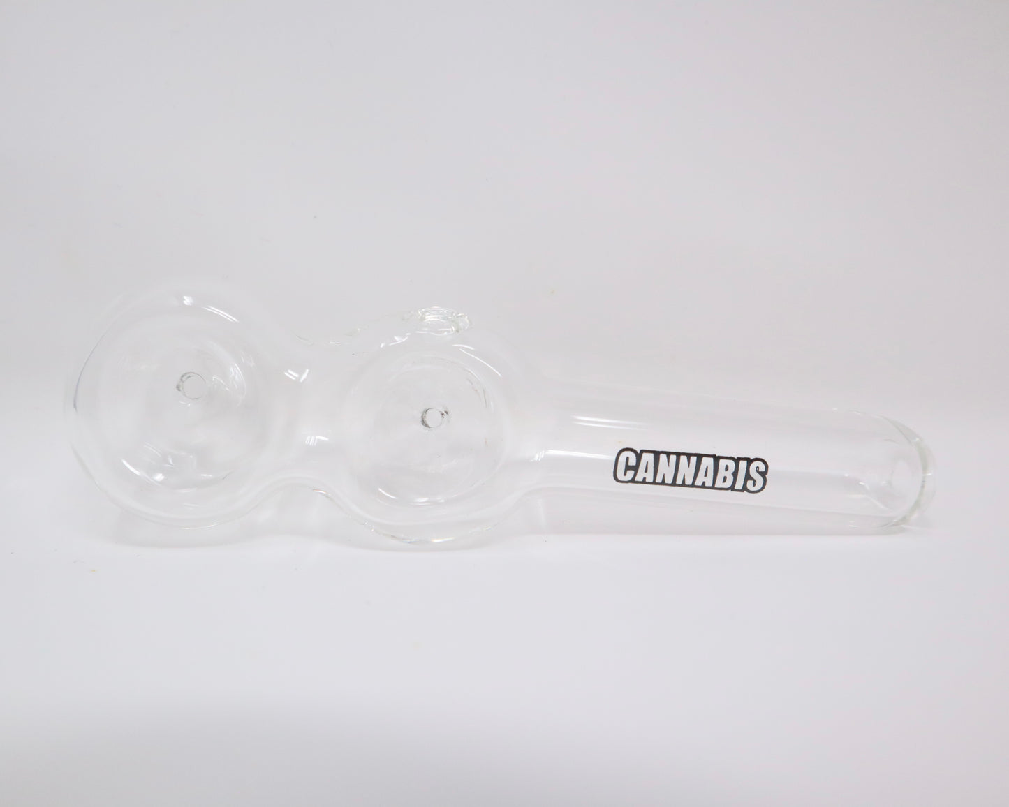 5” Double Bowl Clear Glass Dry Pipe