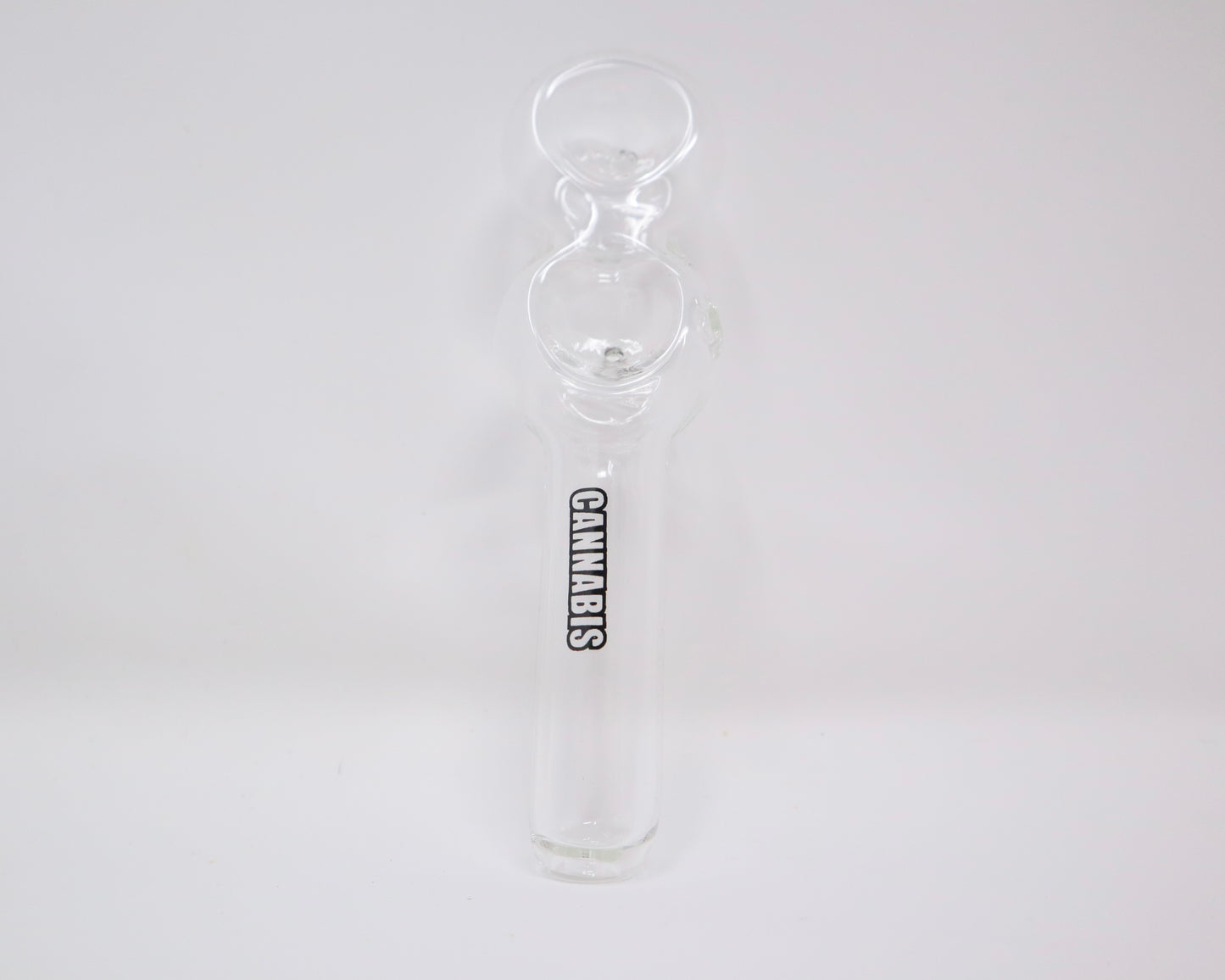 5” Double Bowl Clear Glass Dry Pipe
