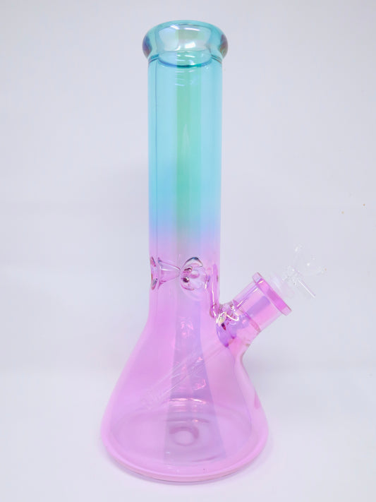 11” Thick Ombre Colored Glass Water Pipe