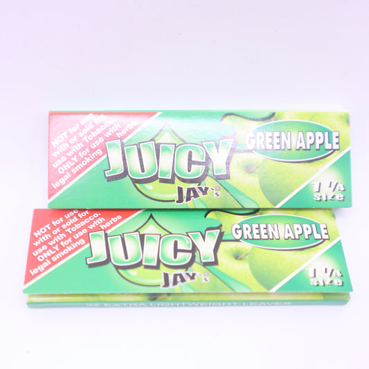 Juicy Jay's 1 1/4 Inch Size Rolling Papers - Green Apple