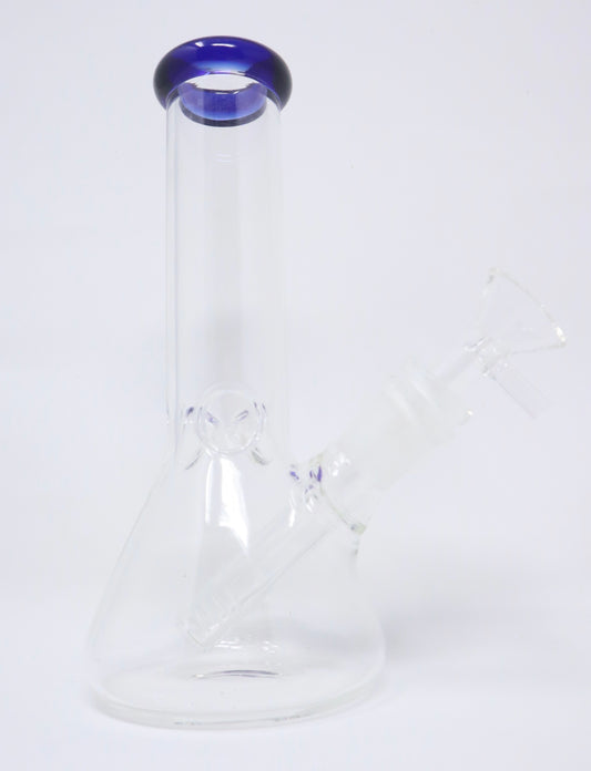 8” Color Rimmed Glass Water Pipe