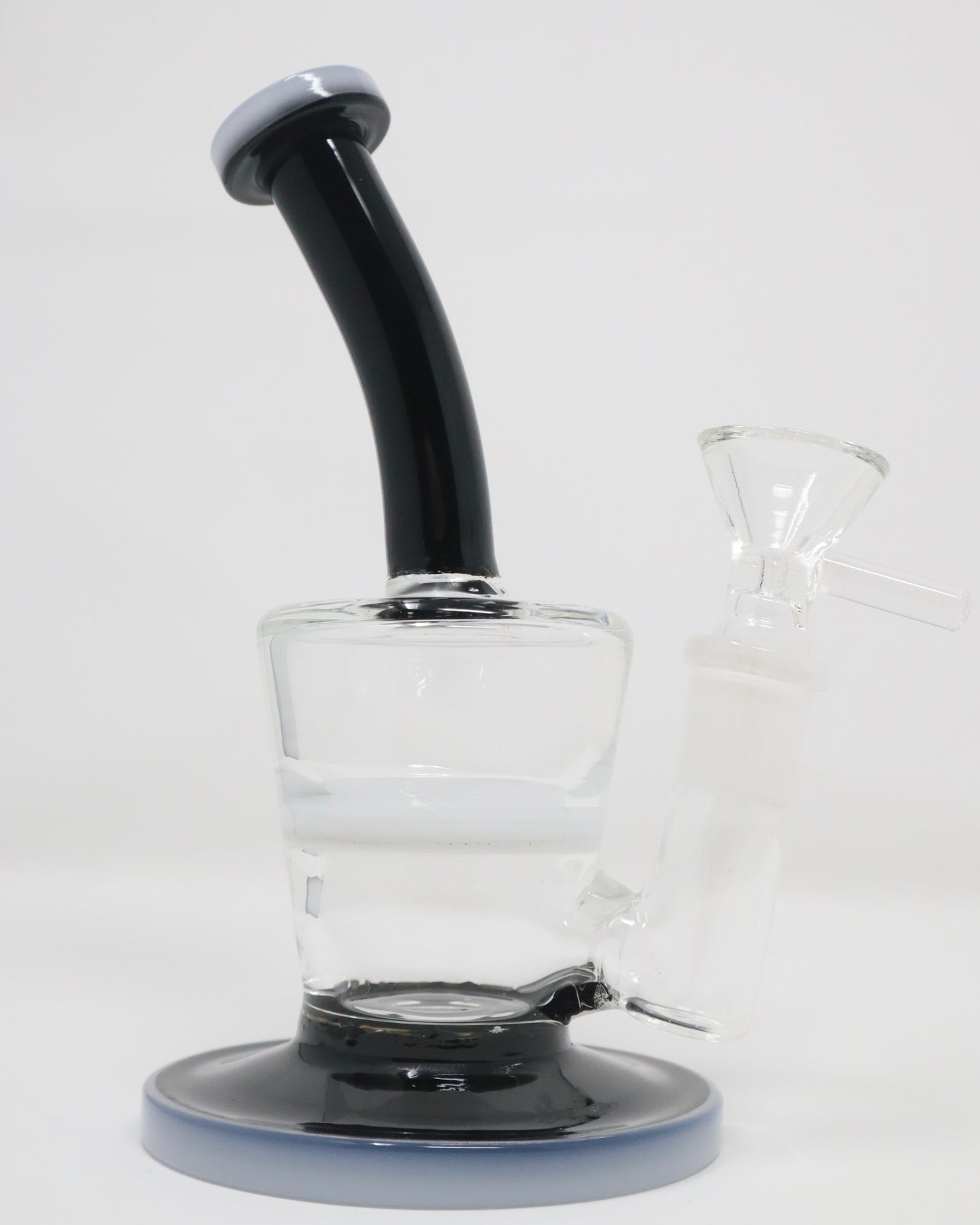 6” Mini Black Rimmed Glass Rig with Percolator