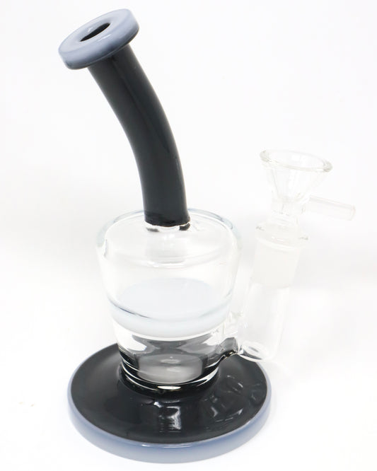 6” Mini Black Rimmed Glass Rig with Percolator