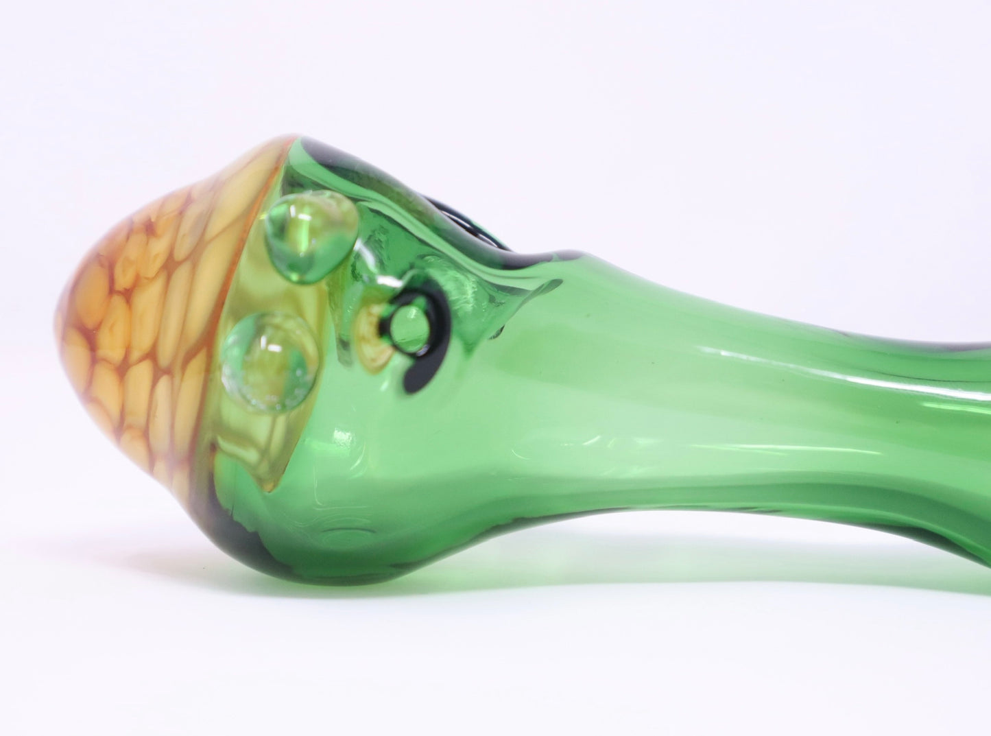 4” Green Tortoise Shelled Glass Dry Pipe