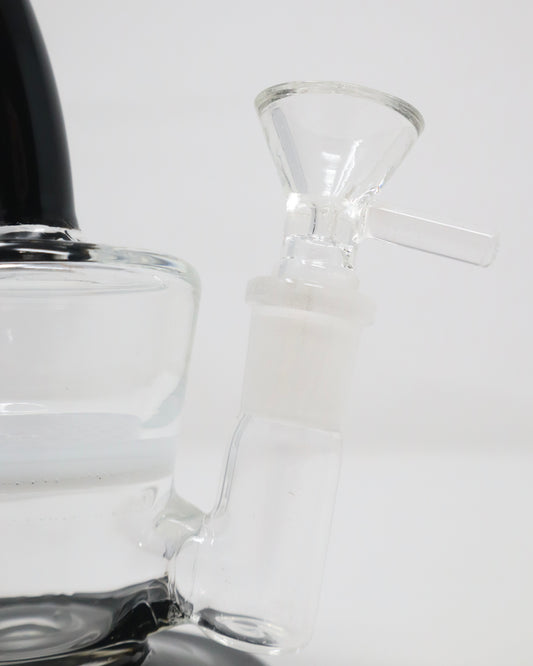 6” Mini Black Rimmed Glass Rig with Percolator
