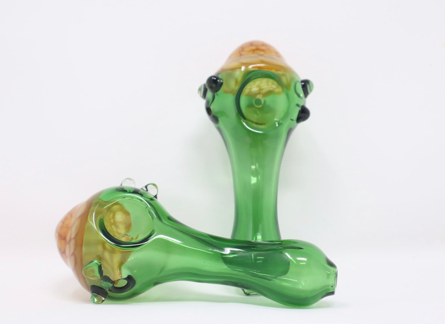 4” Green Tortoise Shelled Glass Dry Pipe