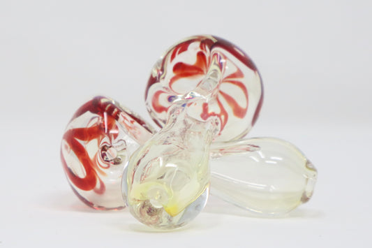 2” Mini Clear Colored Flower Glass Dry Pipe