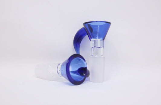 14mm Blue Glass Horn Bowl Piece