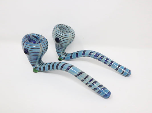 5” Blue Sherlock Style Dry Glass Pipe