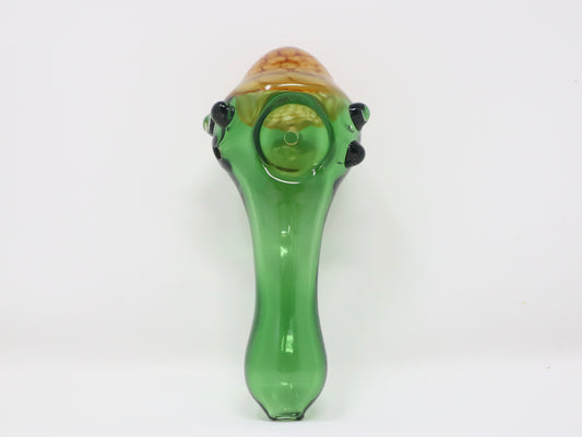 4” Green Tortoise Shelled Glass Dry Pipe