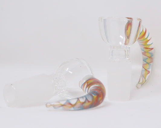 14mm Colored Horn Honeycomb Glass Bowl Piece