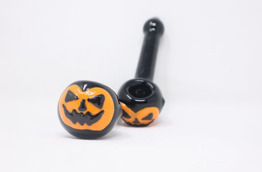 4 Inch Orange & Black Halloween Themed Dry Pipe