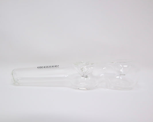 5” Double Bowl Clear Glass Dry Pipe