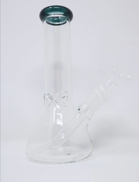 8” Color Rimmed Glass Water Pipe